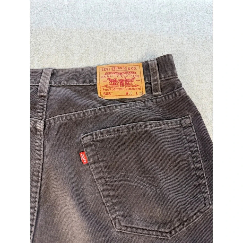 VTG Levi's 505 Men 36X32 Brown Corduroy Pants Regular Fit Cotton Blend